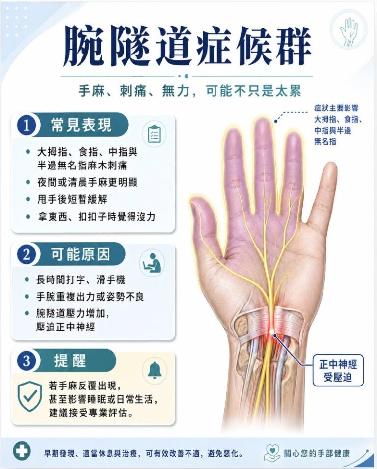 腕隧道症候群手麻腳麻怎麼辦正中神經壓迫-領醫立達診所