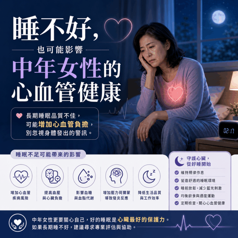 中年女性心血管健康長期睡不好微循環保養-領醫立達診所